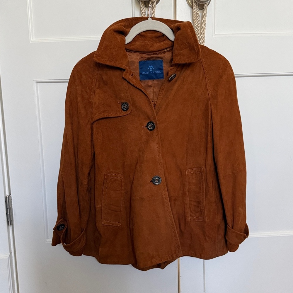Womens Brown Suede Swing Jacket